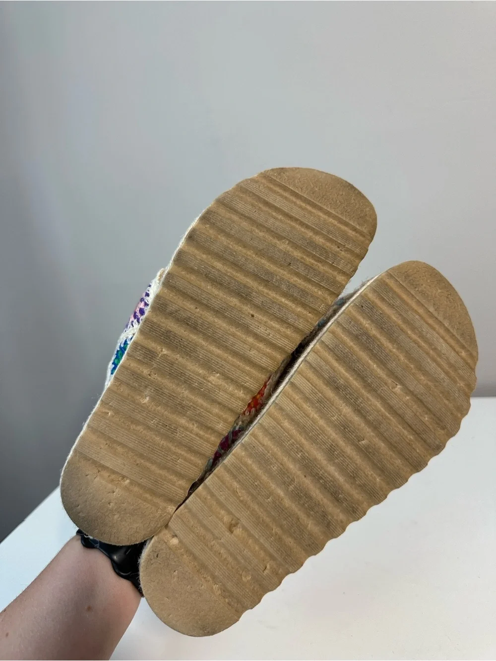 Dirty Laundry Plays Floral Crochet Platform Cork Platform Espadrilles Size 6